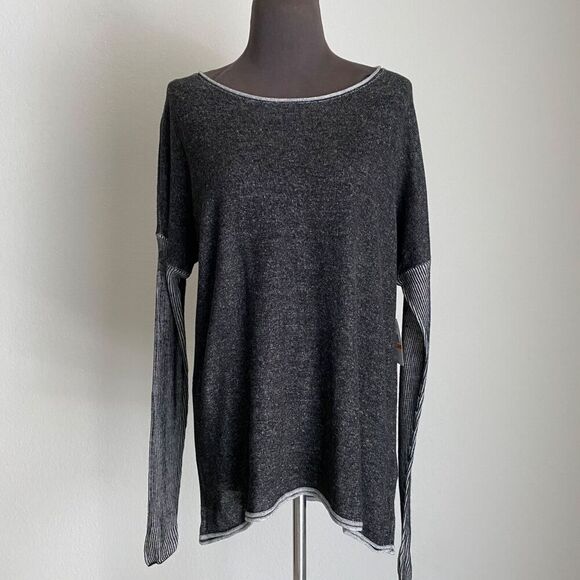 Two by Vince Camuto sz S gray boho scoop neck‎ sweater NWT - Picture 1 of 9